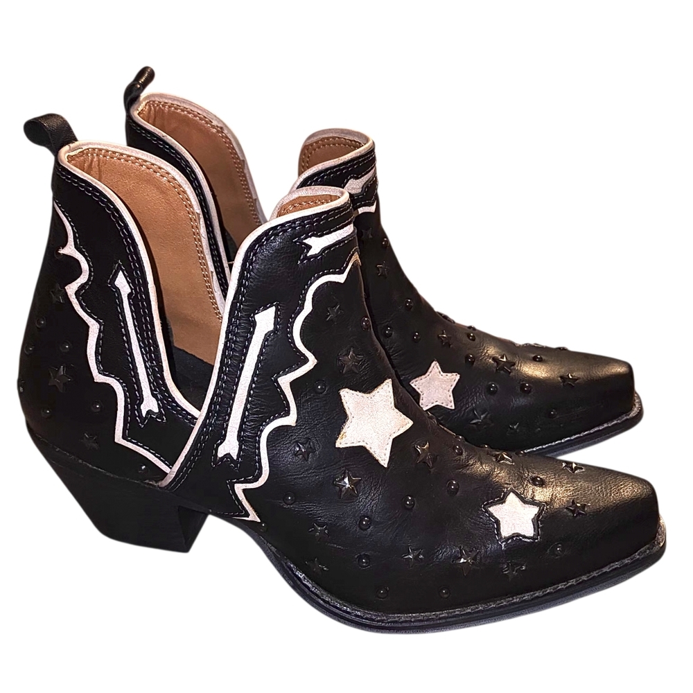 Myra Lone Star Sky Split-Top Leather Boots | Size 8